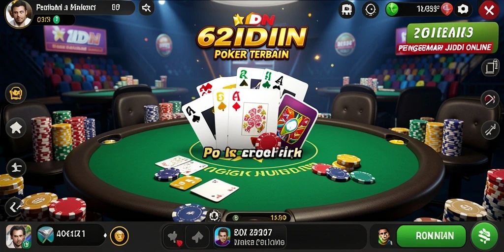 Tampilan gameplay Poker yang menegangkan di 62IDN.