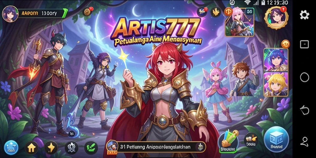Screenshot ARTIS777 menampilkan pertarungan seru dengan karakter anime.