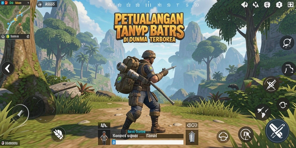 Screenshot gameplay ASG55 menampilkan petualangan seru di dunia terbuka.
