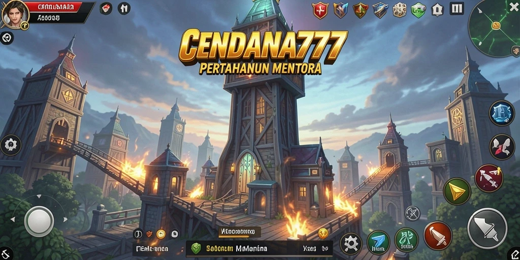 Screenshot gameplay CENDANA777 menampilkan aksi menegangkan Tower Defense.