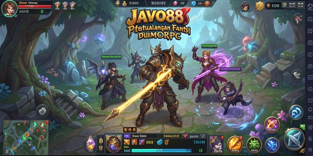 Tampilan gameplay JAVO88 yang mengesankan dalam suasana petualangan MMORPG.