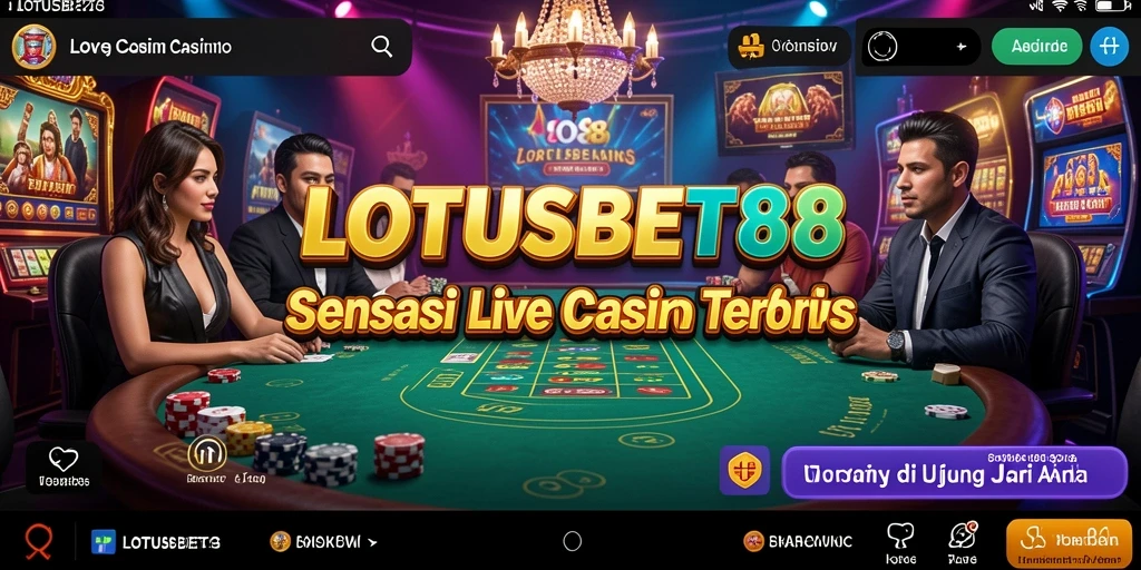 Screenshot LOTUSBET88 menampilkan dealer profesional dalam permainan Live Casino yang menarik.