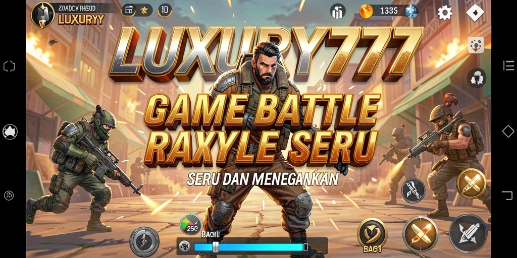 Screenshot gameplay LUXURY777 yang mendebarkan dalam pertempuran Battle Royale.