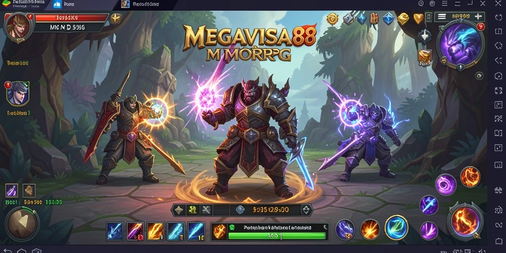 Screenshot gameplay MEGAVISA88 yang menampilkan pertarungan seru dan karakter menarik.