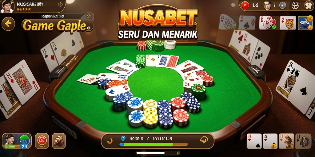 Tampilan gameplay NUSABET yang menarik saat bermain Gaple.