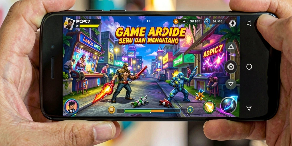 Screenshot utama PCPC7 menunjukkan aksi gameplay yang menegangkan dan penuh warna.