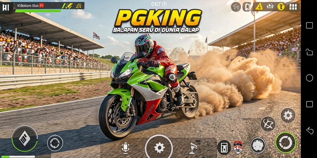 Gameplay Racing yang seru dan mendebarkan di PGKING.