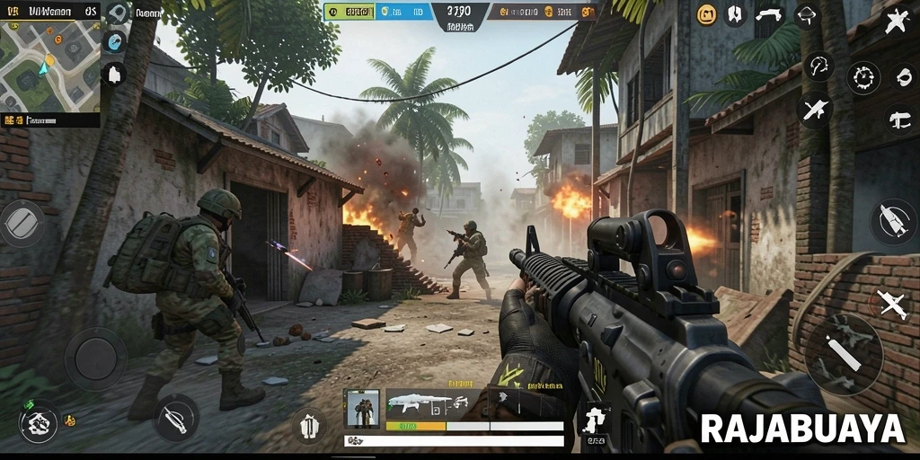 Screenshot mencolok dari gameplay RAJABUAYA dalam aksi