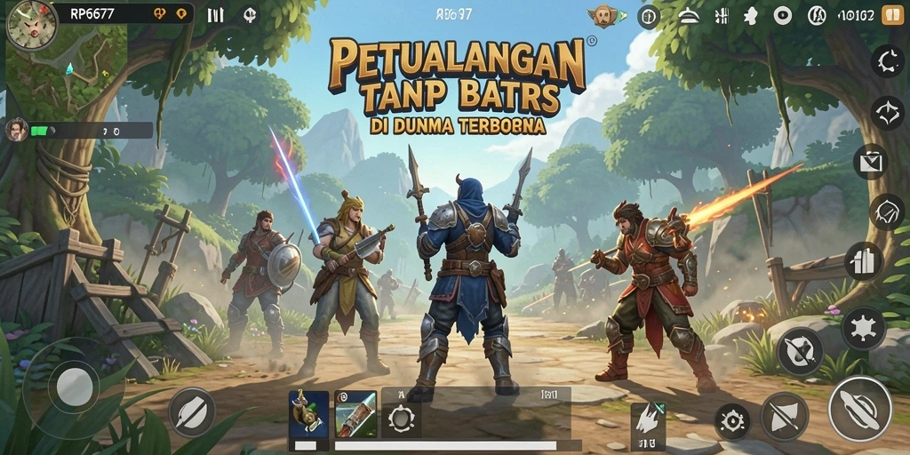Tampilan gameplay yang mengesankan dari RP6677 di dunia terbuka.