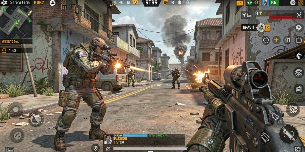 Tampilan gameplay RT99 yang intens dan mendebarkan.