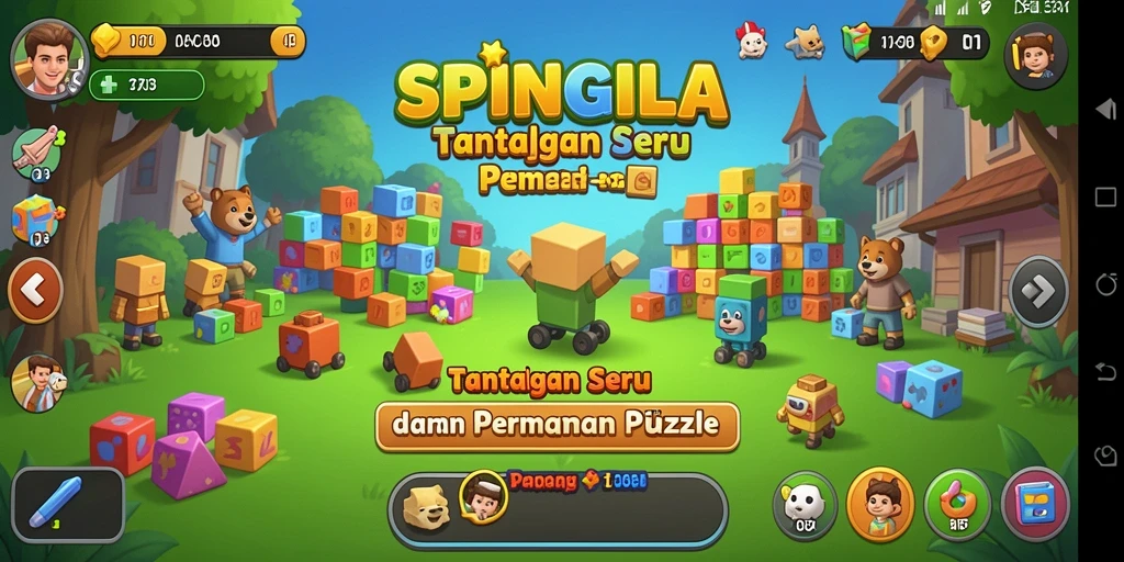 Gameplay SPINGILA yang penuh tantangan dan seru.