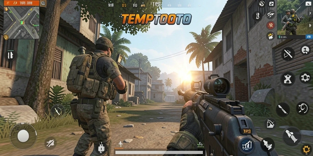 Screenshot gameplay TPS TEMPOTOTO dengan aksi menarik dan grafis menawan.