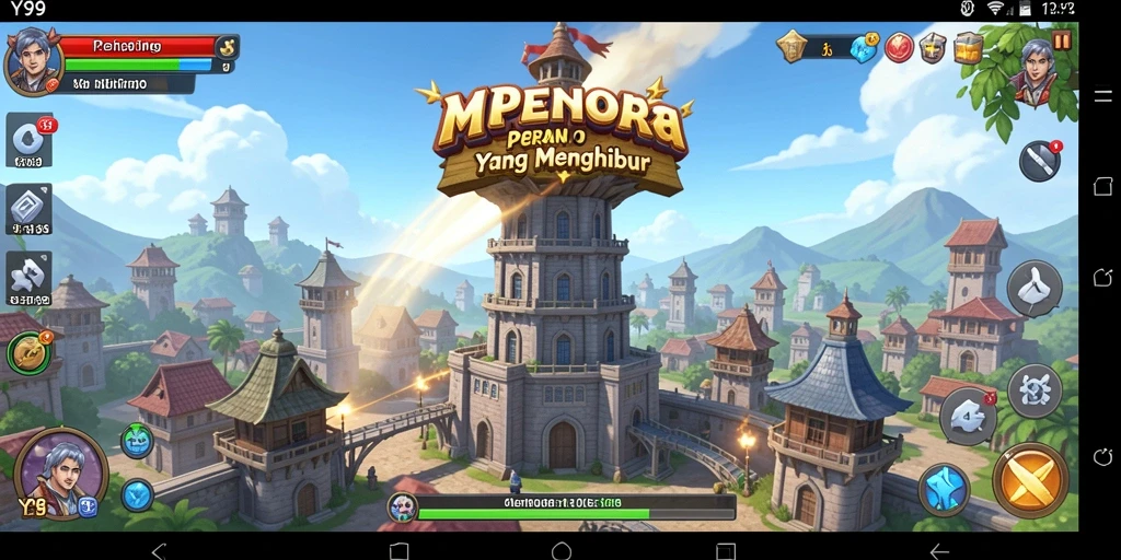 Screenshot Y89 menampilkan aksi pertahanan menara yang menarik.