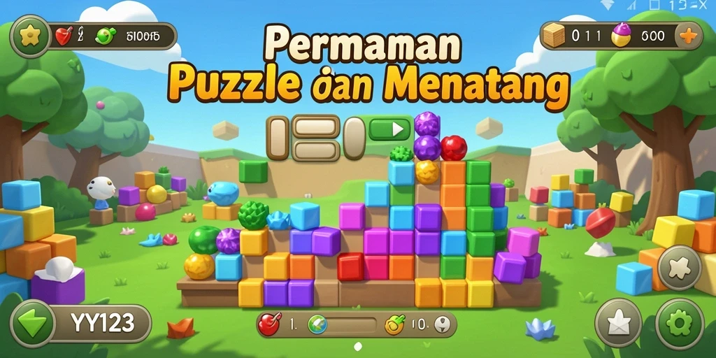 Tampilan menarik dari gameplay Puzzle di YY123.